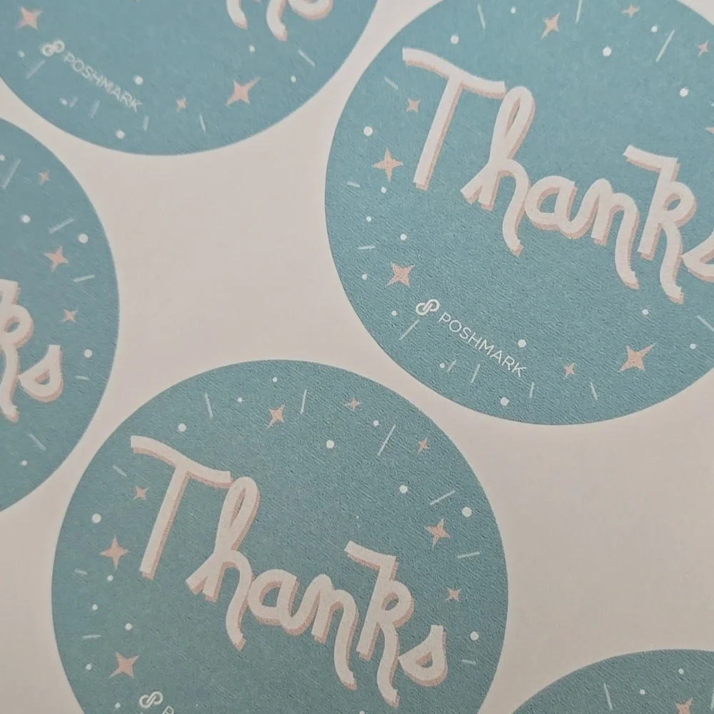 POSHMARK posh stickers Thank You Blue poshfest poshfixings poshshow Swag 1 Sheet